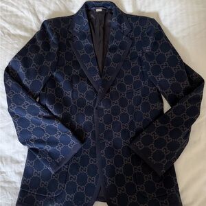Gucci Dark Blue Monogram Men's Blazer